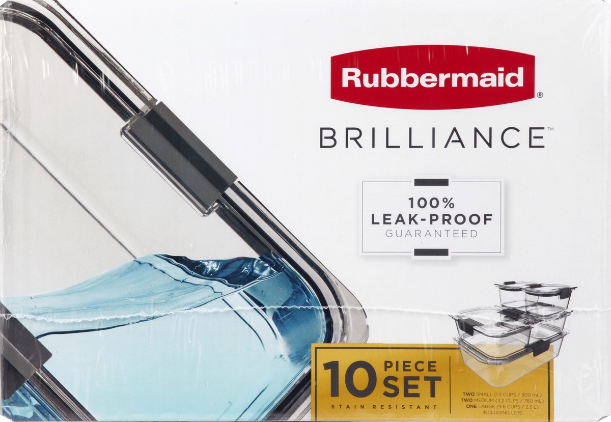 slide 1 of 6, Rubbermaid Brilliance Glass Food Storage Set -10 pc, 10 pc
