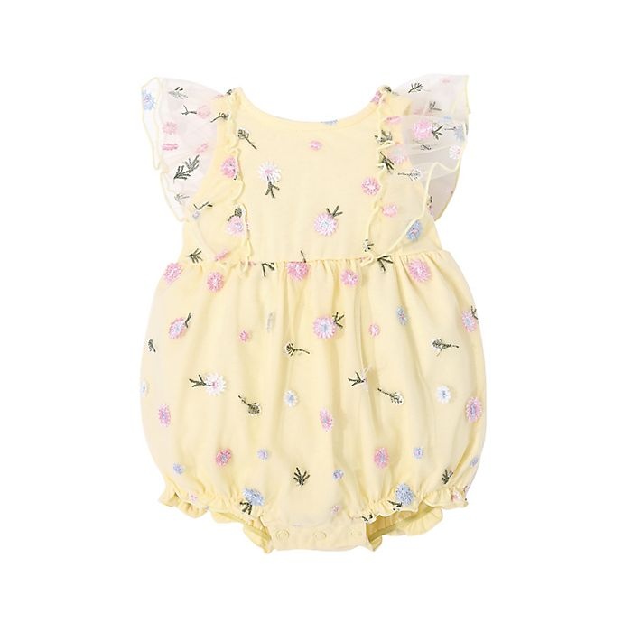 slide 1 of 6, Kidding Around Embroidered tulle bubble romper, 1 ct