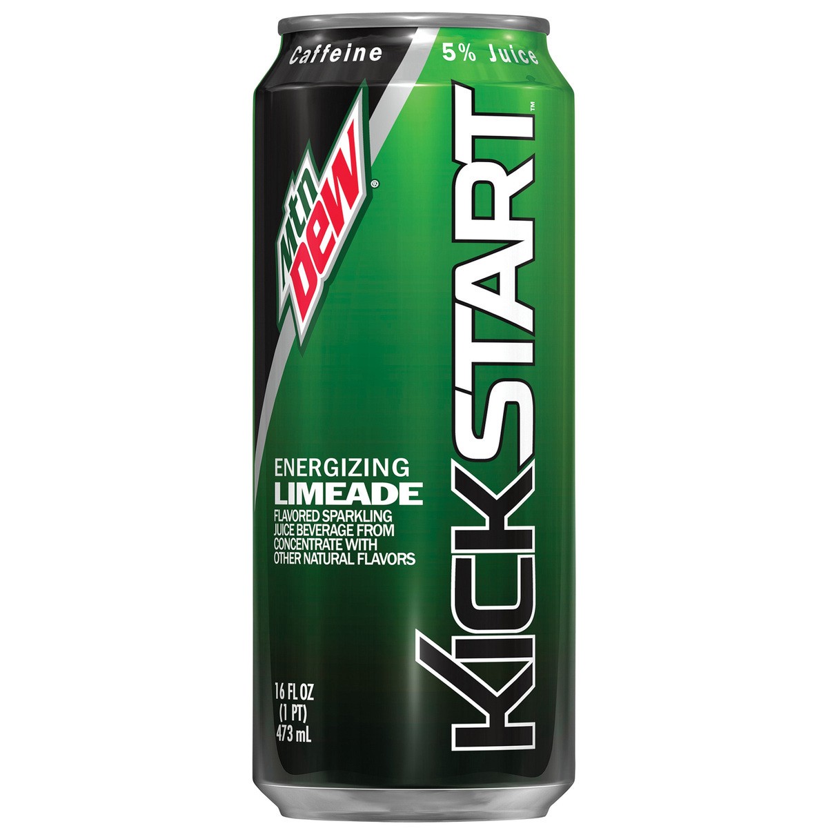 slide 6 of 7, Mountain Dew Kickstart Sparkling Juice Beverage Energizing Limeade 16 Fl Oz, 16 oz