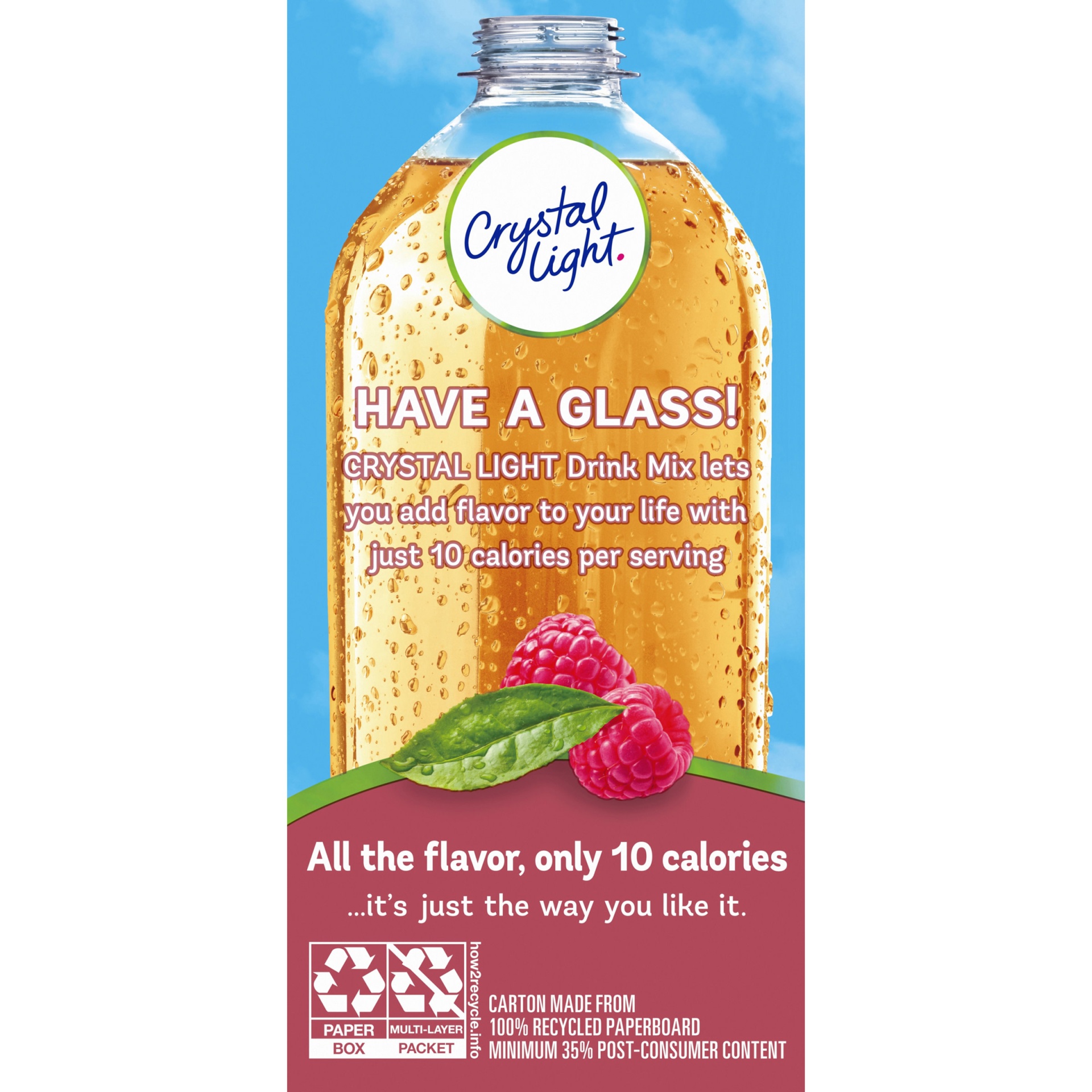 slide 2 of 2, Crystal Light Raspberry Green Tea Naturally Flavored Powdered Drink Mix On-the-Go-Packets, 10 ct; 0.96 oz