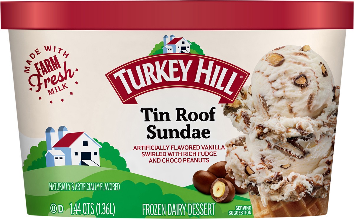 slide 2 of 8, Turkey Hill Tin Roof Sundae, 1.44 qt