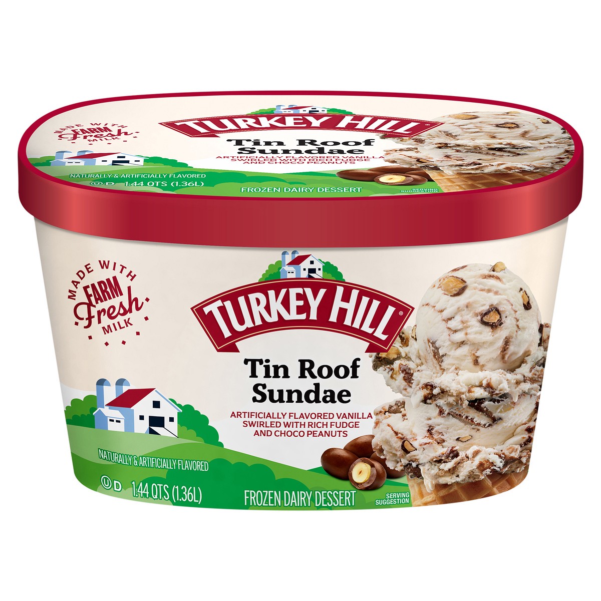 slide 6 of 8, Turkey Hill Tin Roof Sundae, 1.44 qt