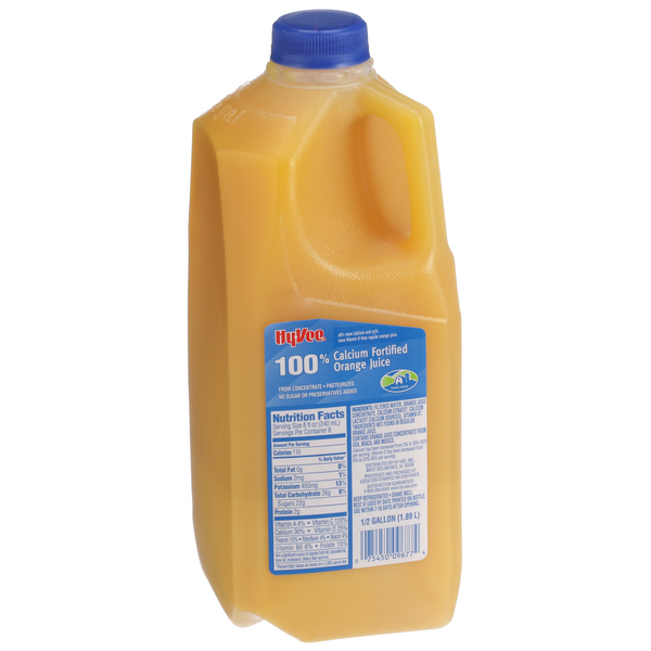 slide 1 of 1, Hy-vee 100% Calcium Fortified Orange Juice From Concentrate- 64 oz, 64 oz