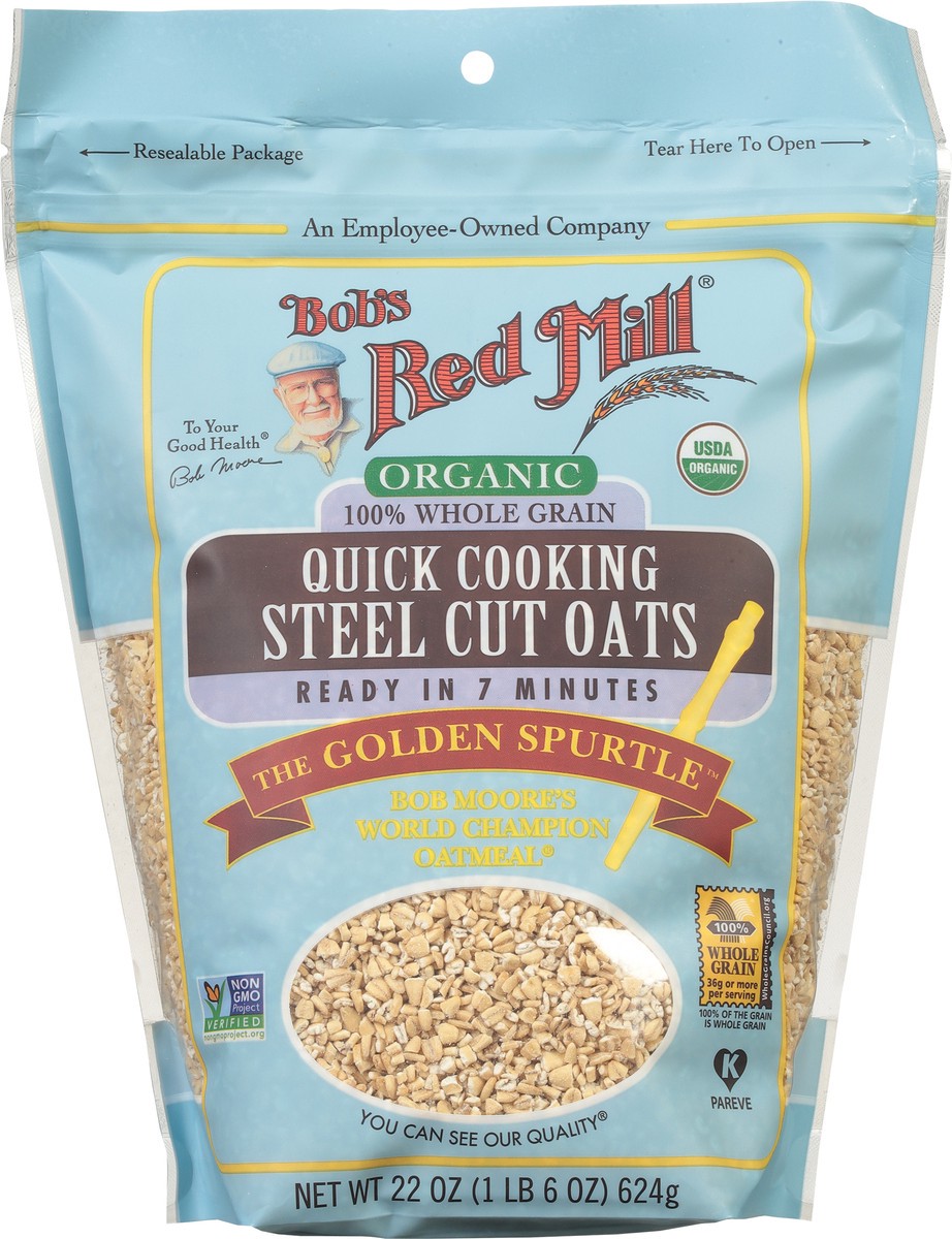 slide 6 of 9, Bob's Red Mill Bobs Red Mill Steel Cut Oats Organic Quick Cooking - 22 Oz, 22 oz