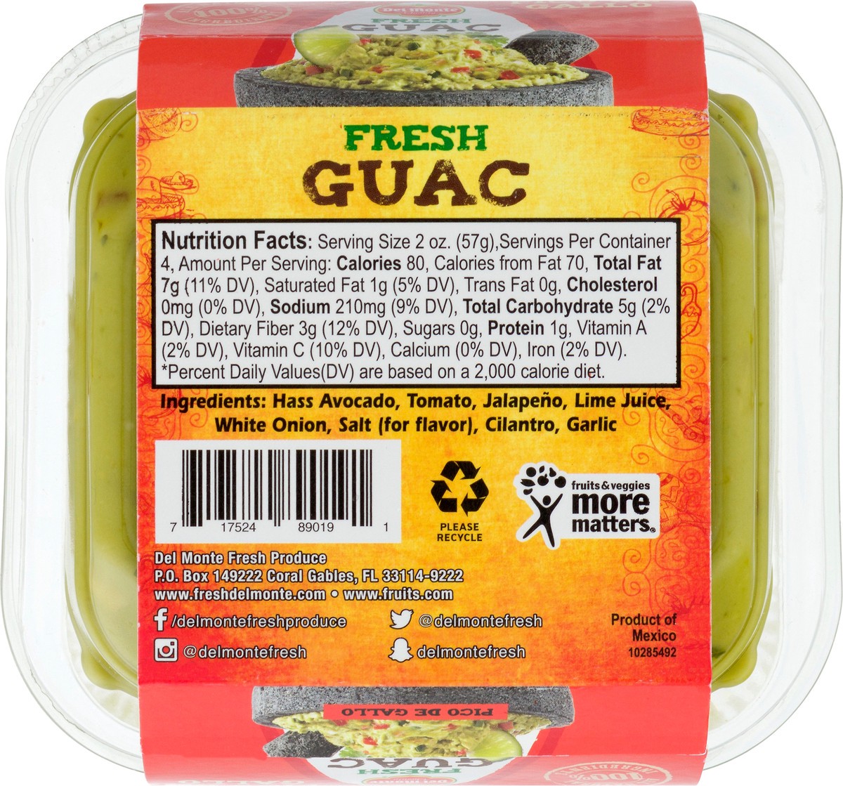 slide 10 of 12, Del Monte Fresh Guac Pico De Gallo Guacamole 8 oz, 8 oz