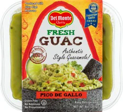 Del Monte Fresh Guac Pico De Gallo Guacamole 8 oz