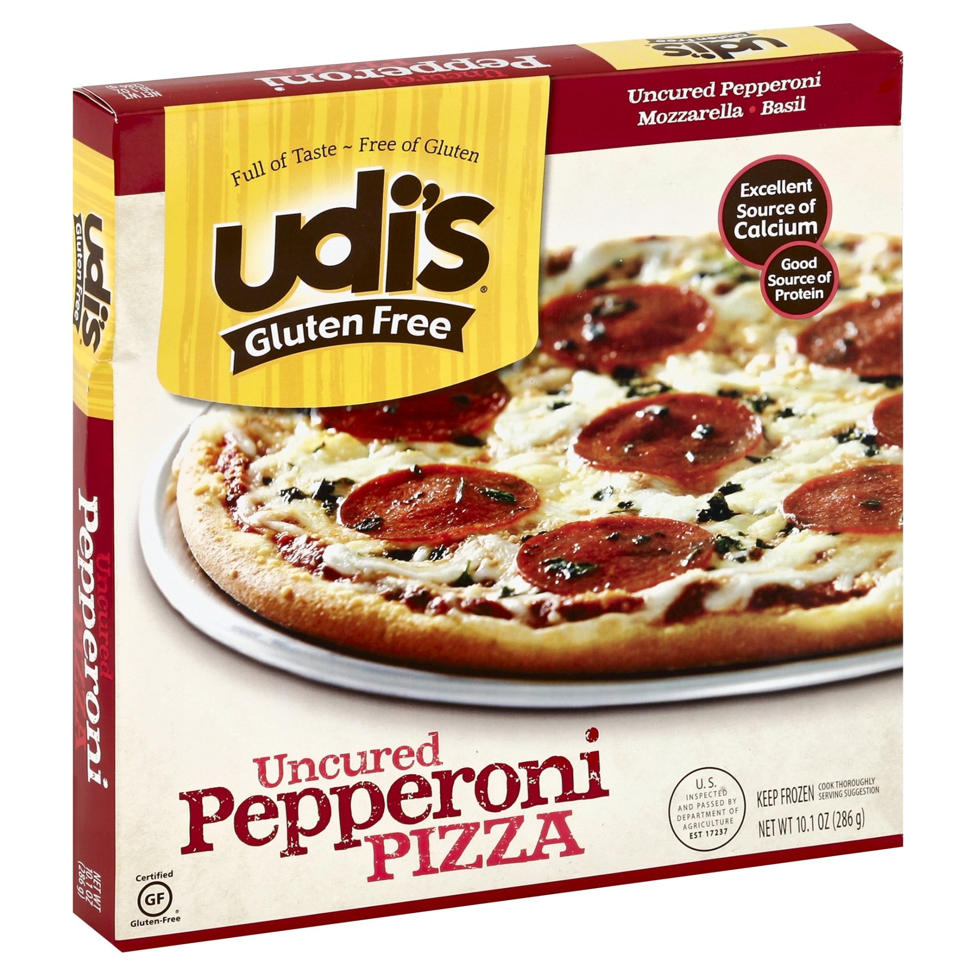 slide 1 of 4, Udi's Gluten-Free Pepperoni Pizza, 10.1 oz