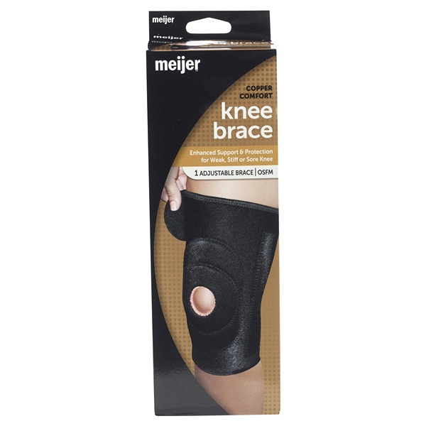 slide 1 of 1, Meijer Copper Comfort Knee Adjustable Support, One Size, One Size