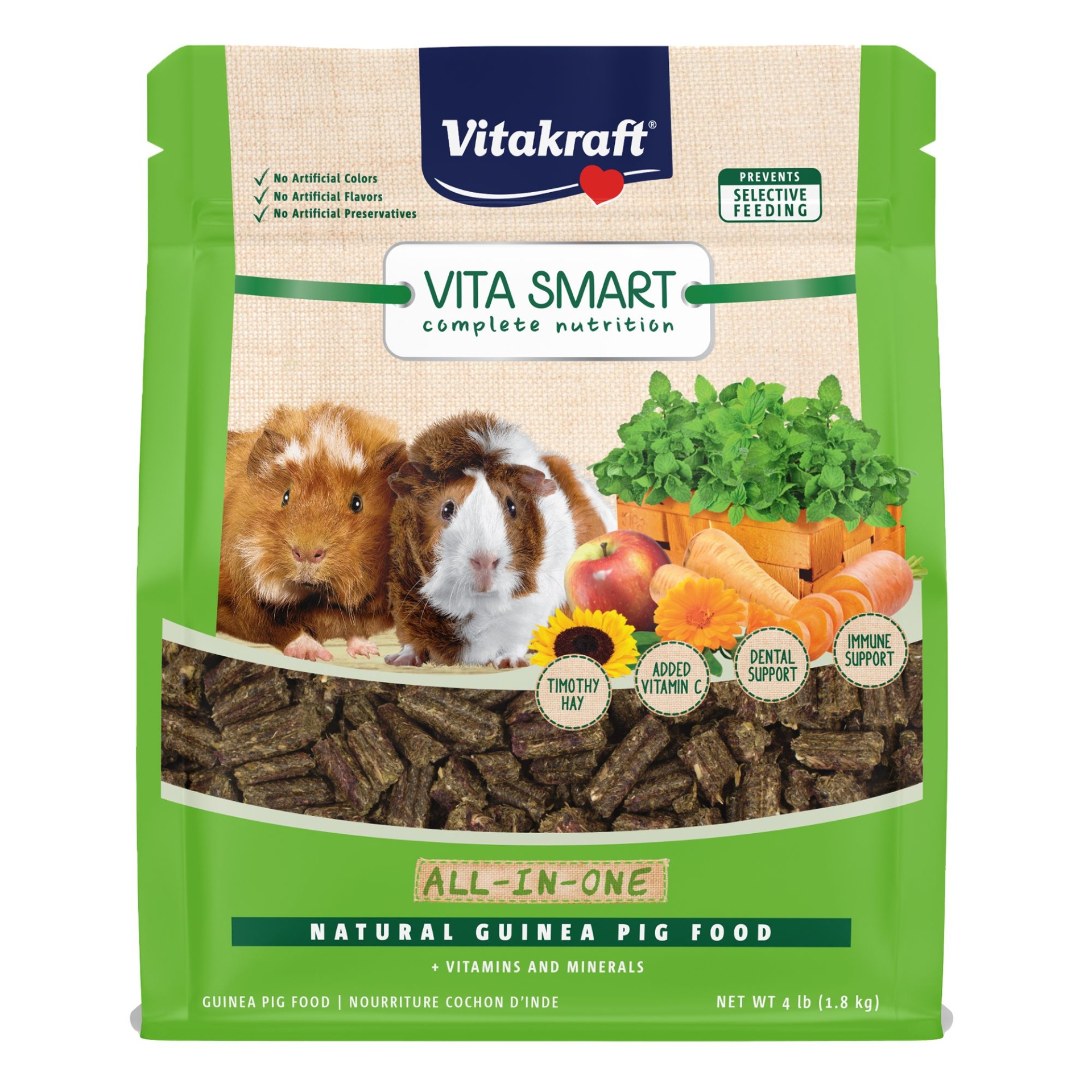 slide 1 of 1, Vitakraft Vita Smart Complete Nutrition Natural Guinea Pig Food, 4 lb