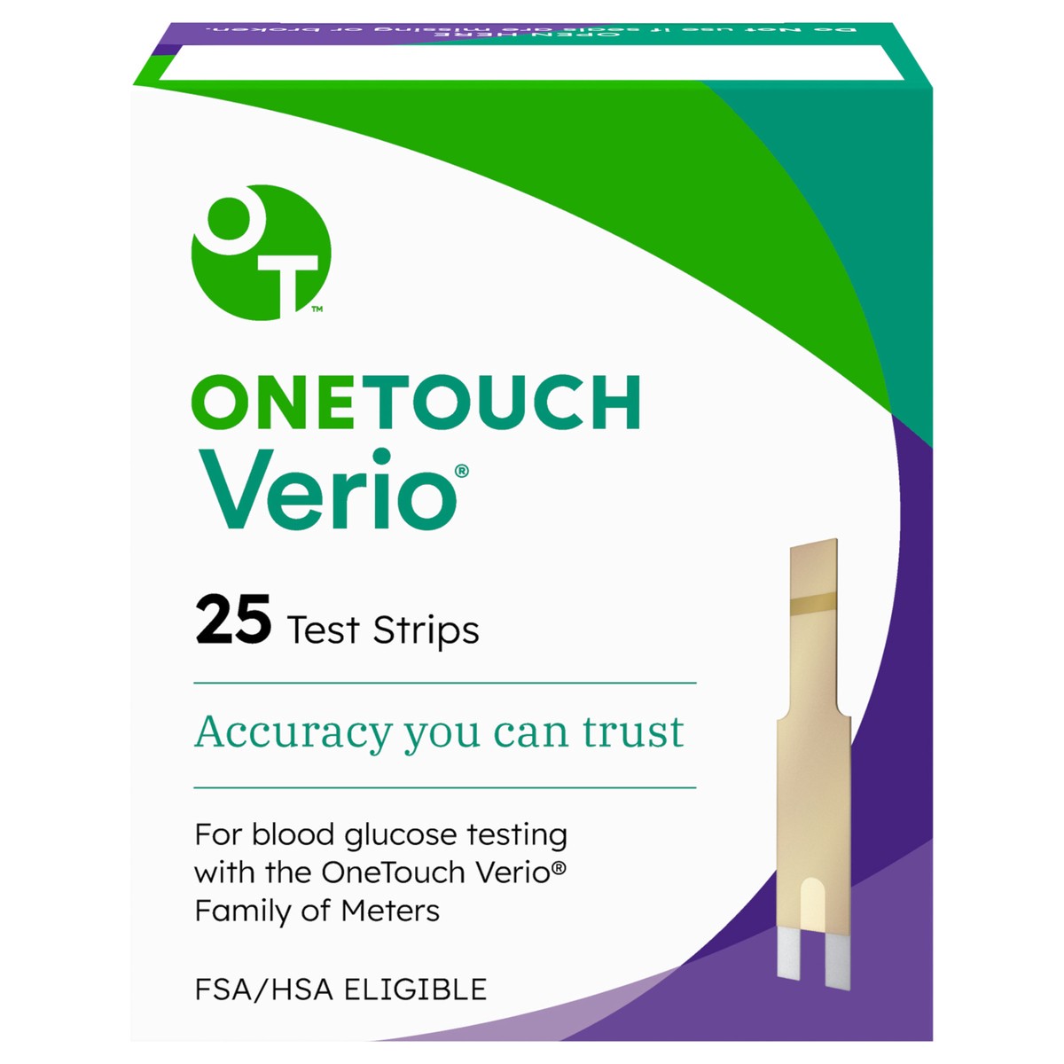 slide 1 of 9, OneTouch OTV Strip 25 US (LED), 25 ct