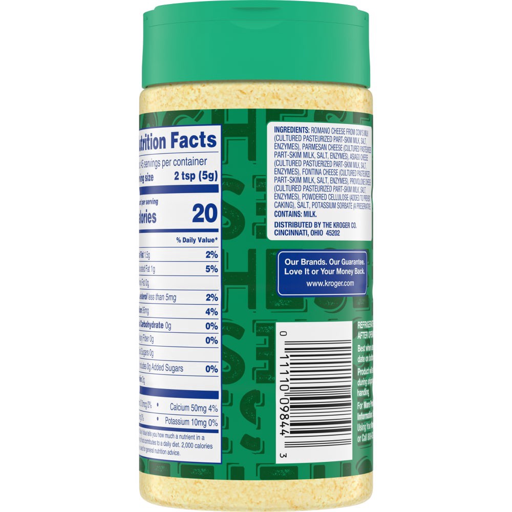 slide 3 of 3, Kroger Grated Italian Style 5 Cheese Blend, 8 oz
