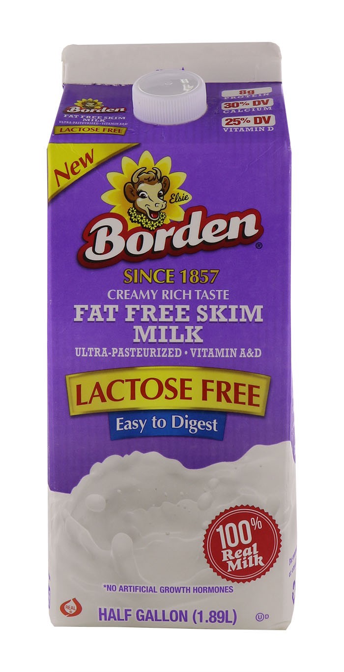 slide 1 of 1, Borden Lactose Free Fat Free Skim Milk, 64 oz