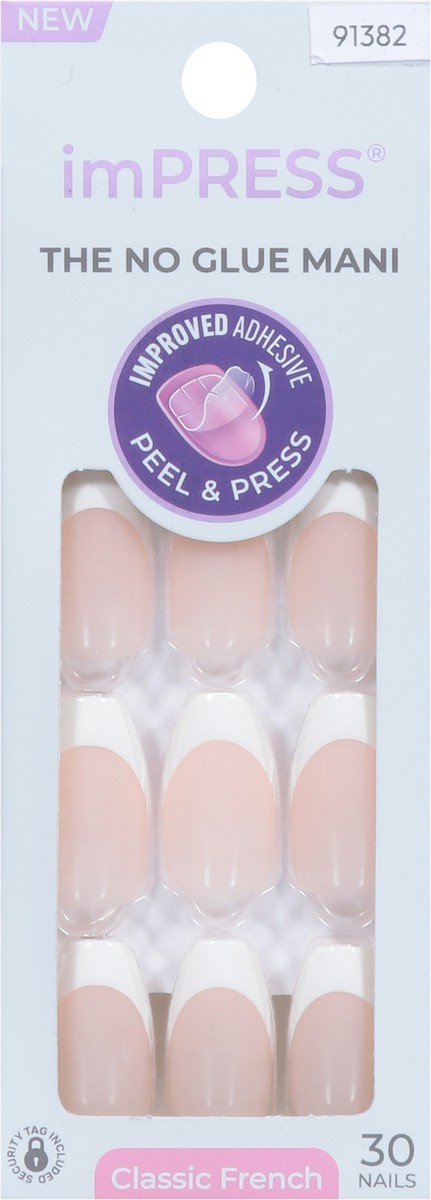 slide 4 of 13, imPRESS Classic French Ideal Nails Medium 30 ea, 30 ct