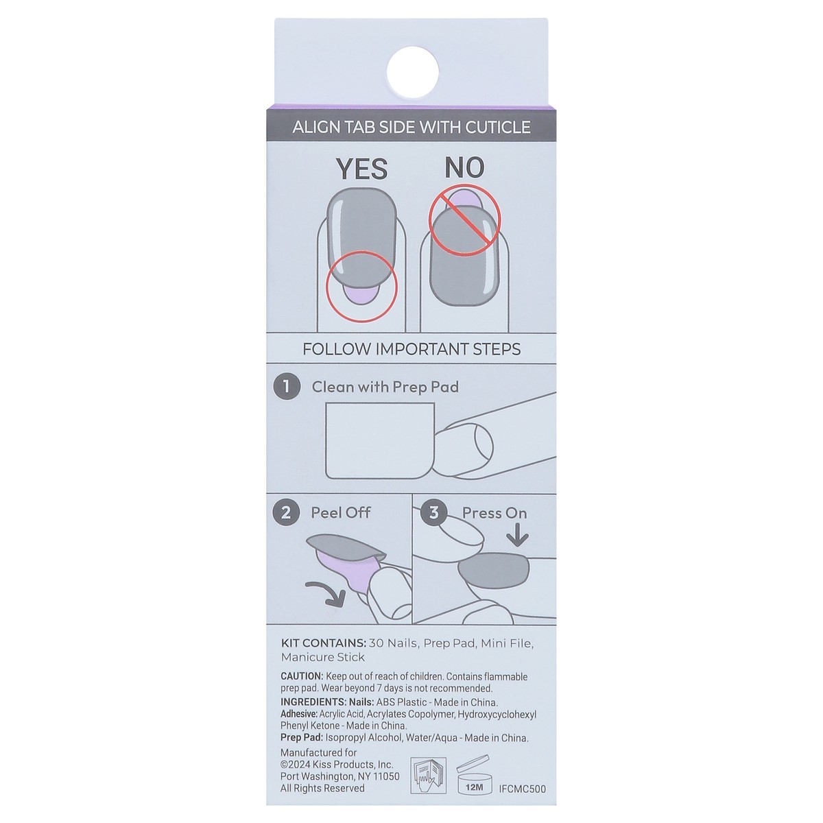 slide 11 of 13, imPRESS Classic French Ideal Nails Medium 30 ea, 30 ct