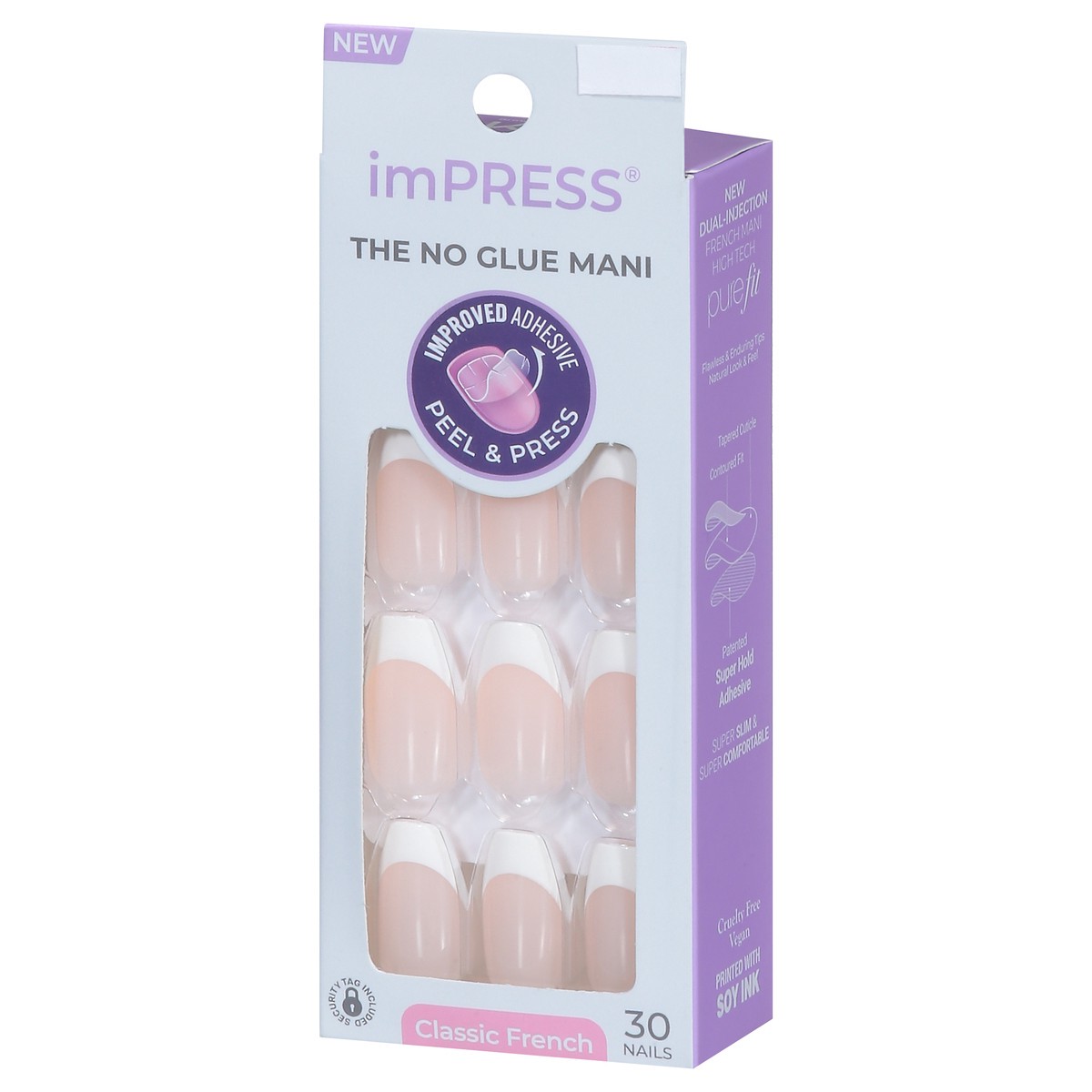 slide 8 of 13, imPRESS Classic French Ideal Nails Medium 30 ea, 30 ct