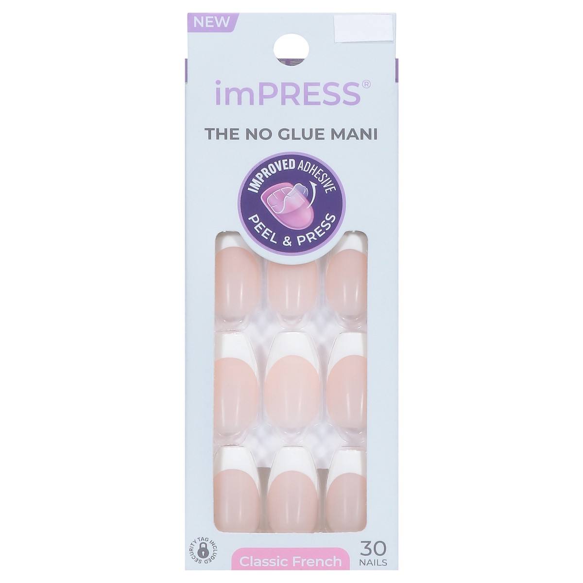 slide 6 of 13, imPRESS Classic French Ideal Nails Medium 30 ea, 30 ct
