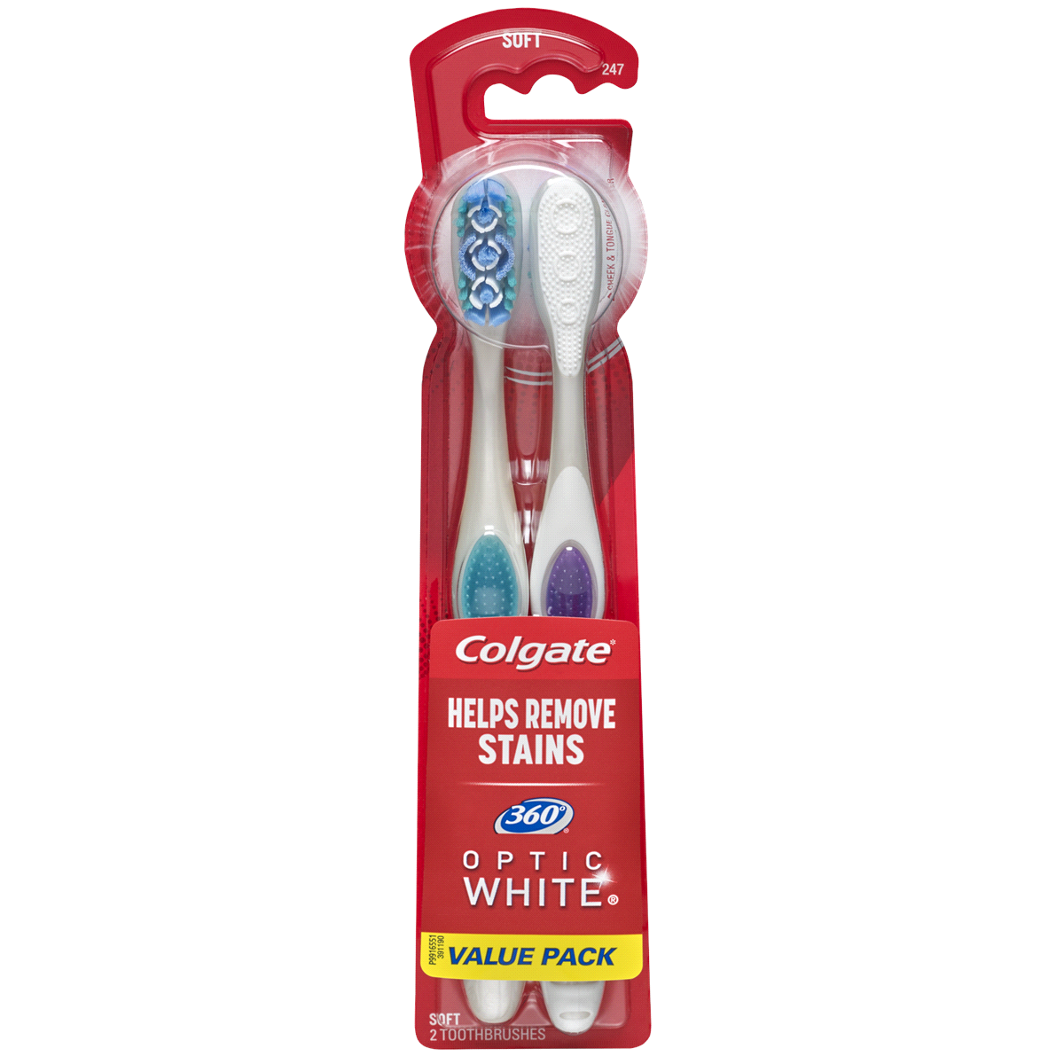 slide 1 of 4, Colgate 360 Optic White Whitening Toothbrush Soft, 2 ct