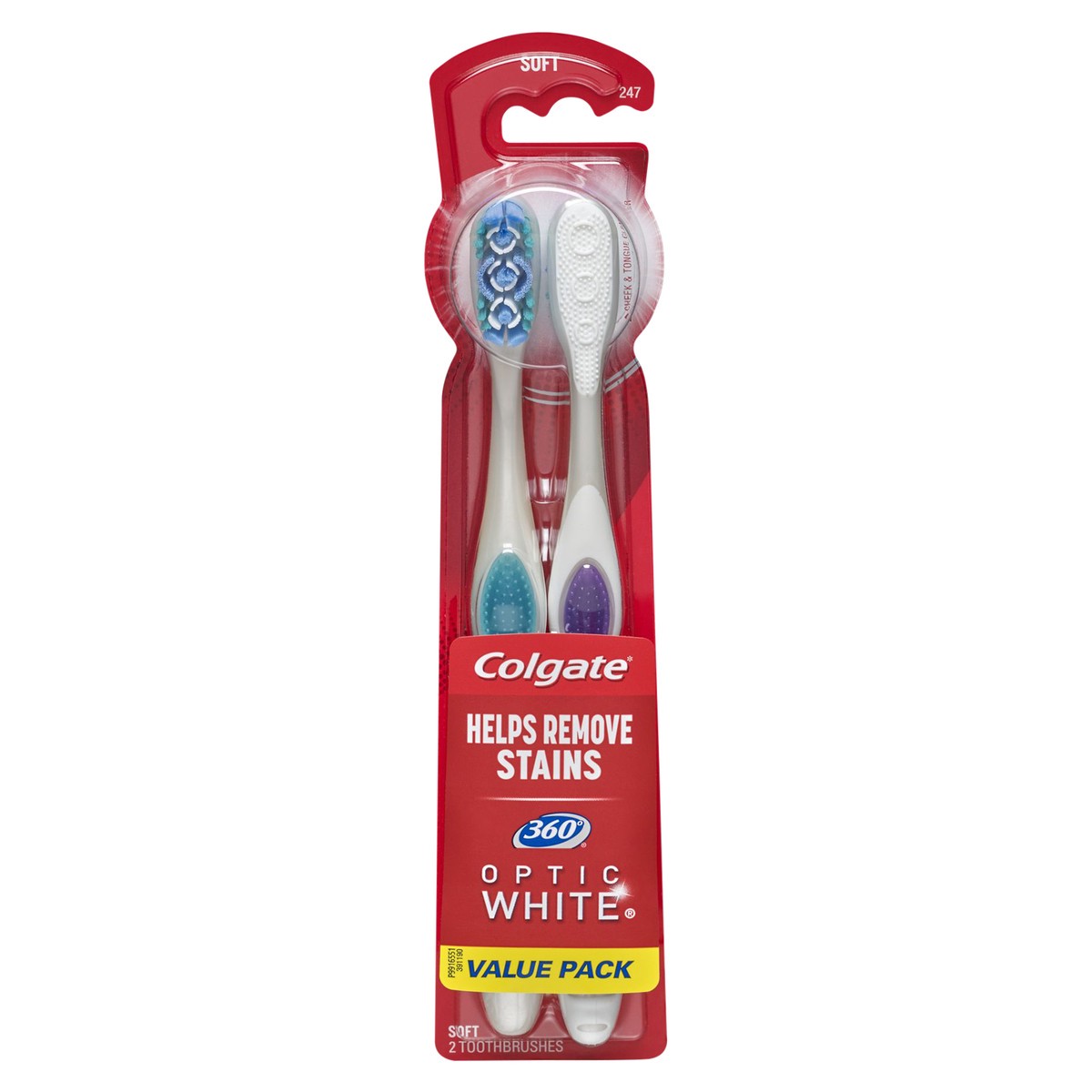 slide 1 of 4, Colgate 360 Optic White Toothbrush Soft, 2 ct