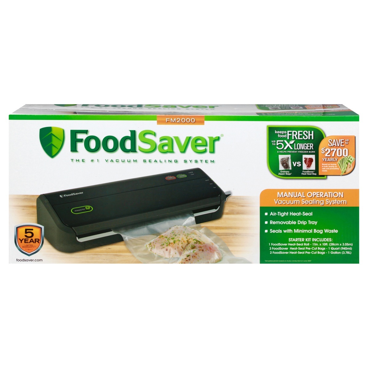 slide 1 of 1, FoodSaver The FoodSaver FM2000 Vacuum Sealer, FM2000-000, 1 ct