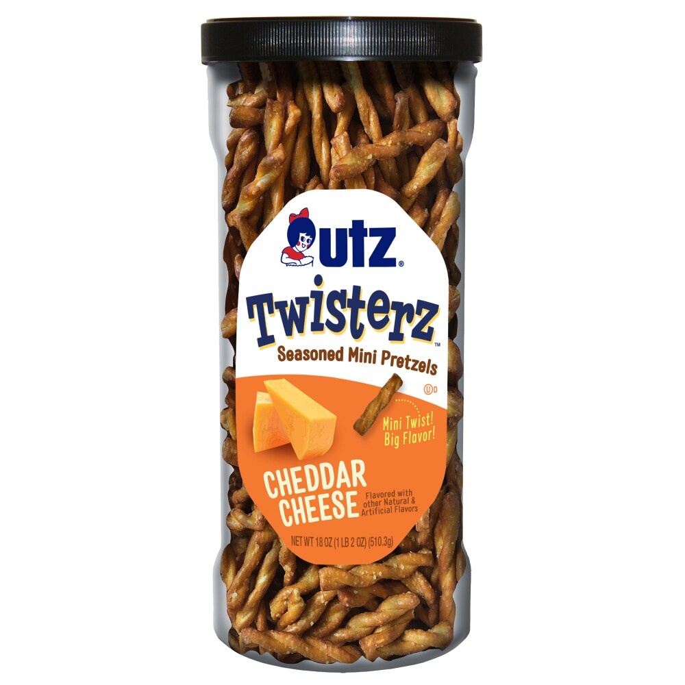 slide 1 of 1, Utz Utz z Cheddar Cheese Seasoned Mini Pretzels, 21 oz