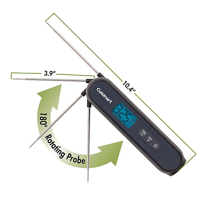 slide 3 of 8, Cuisinart 2-in-1 Infrared and GrillingOutdoor Cooking Thermometer - Black, 1 ct
