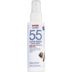 slide 1 of 1, CVS Health Ultra Sheer Face Mist Spf 55, 3.4 Oz, 3.4 oz