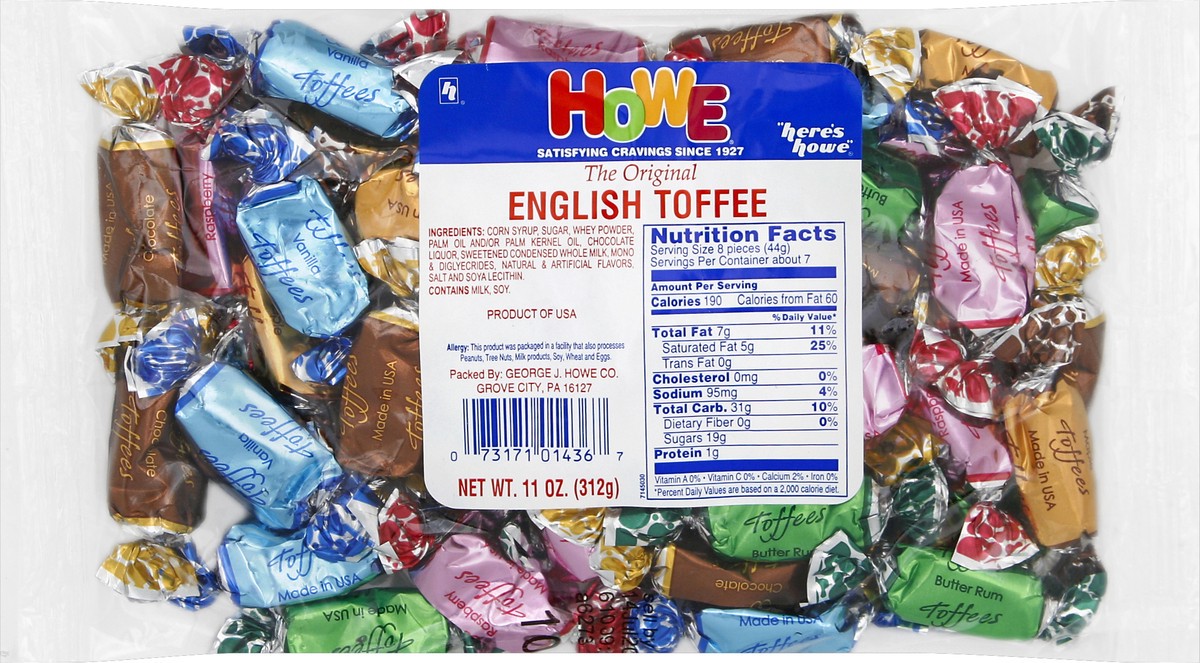 slide 5 of 5, Howe English Toffee, 11 oz