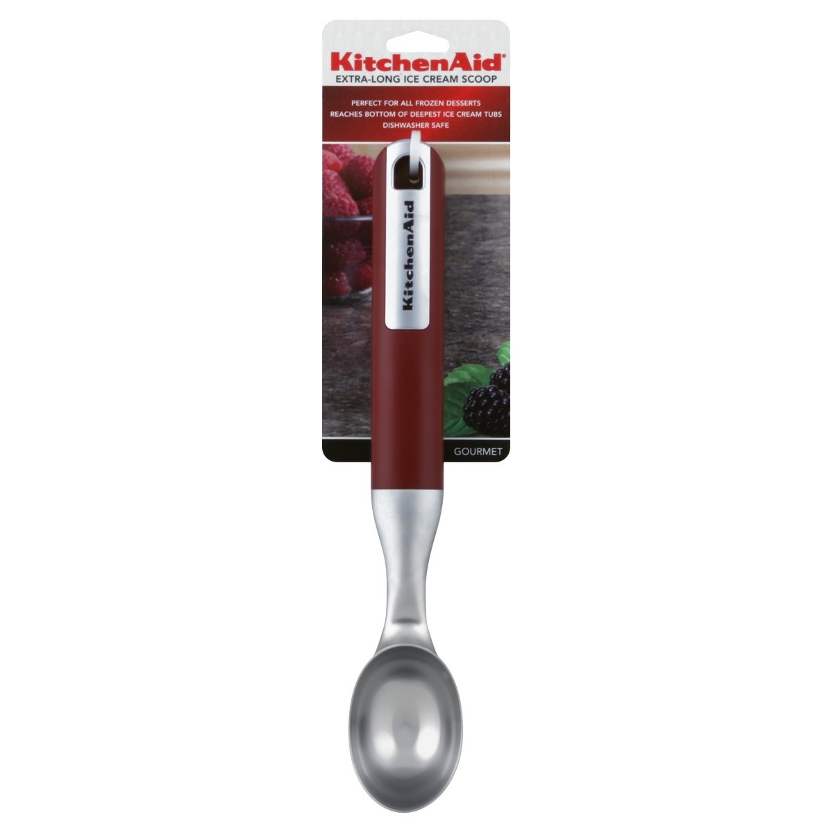 slide 1 of 1, KitchenAid Gourmet Long-Handled Ice Cream Scoop - Red, 1 ct