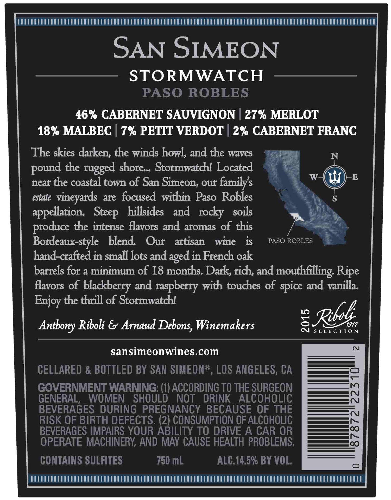 San Simeon Paso Robles Stormwatch 750 ml 750 ml Shipt