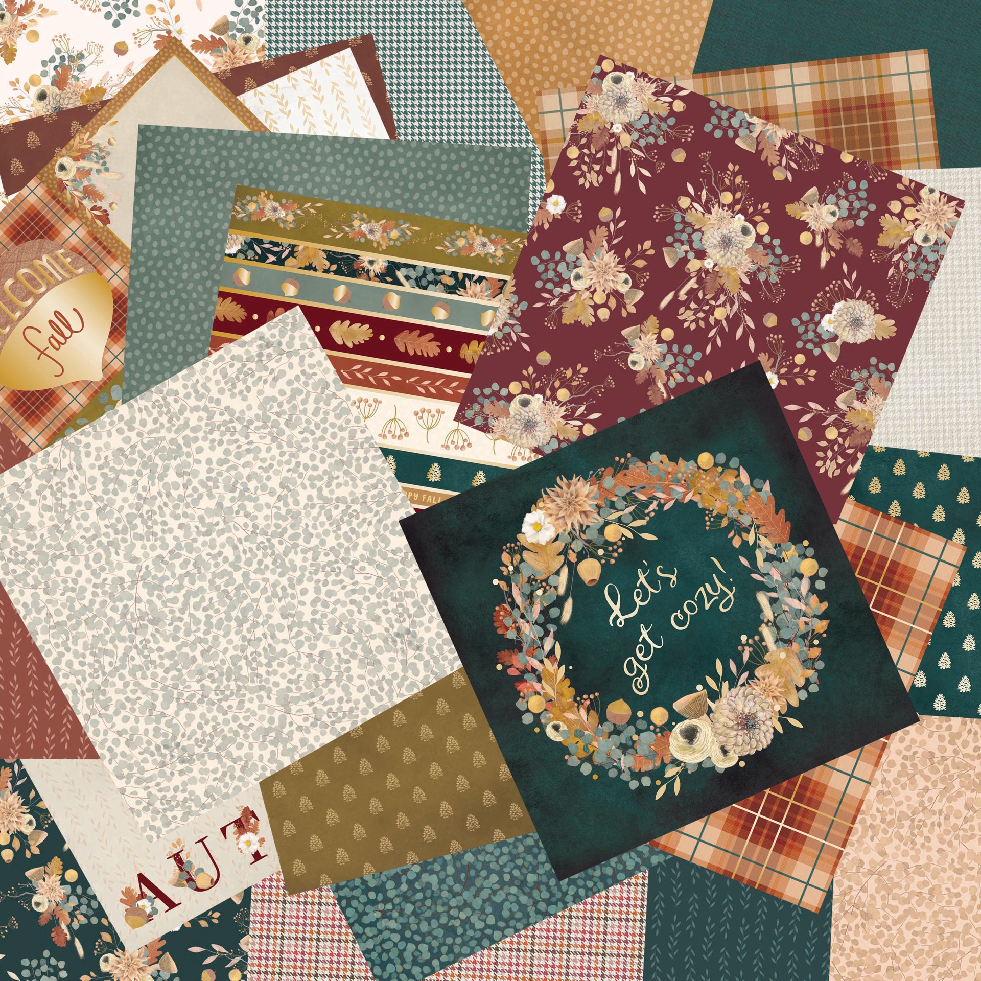 slide 2 of 3, Craft Smith 12" X 12" Warm Tapestry Paper Pad, 12 in x 12 in