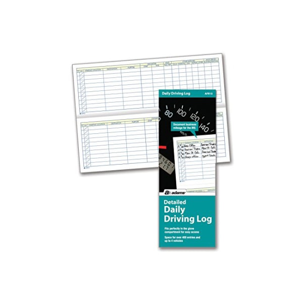 slide 1 of 1, Adams Detailed Daily Driving Log, White, 24 ct; 9 in x 3 1/4 in