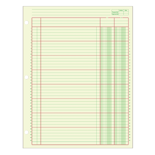 slide 2 of 2, Adams Analysis 2 Column, Pad - Green, 50 ct; 8 1/2 in x 11 in