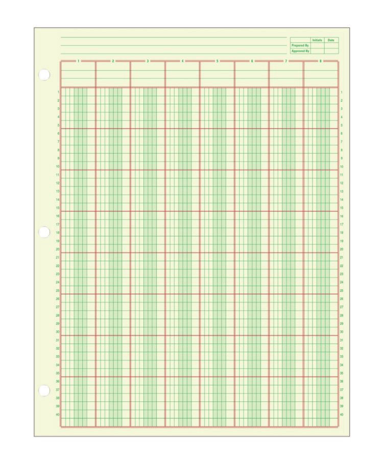 slide 3 of 4, Adams Analysis 8 Column, Pad - Green, 50 ct; 8 1/2 in x 11 in