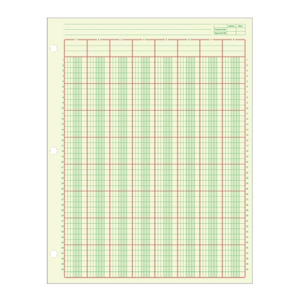 slide 4 of 4, Adams Analysis 8 Column, Pad - Green, 50 ct; 8 1/2 in x 11 in
