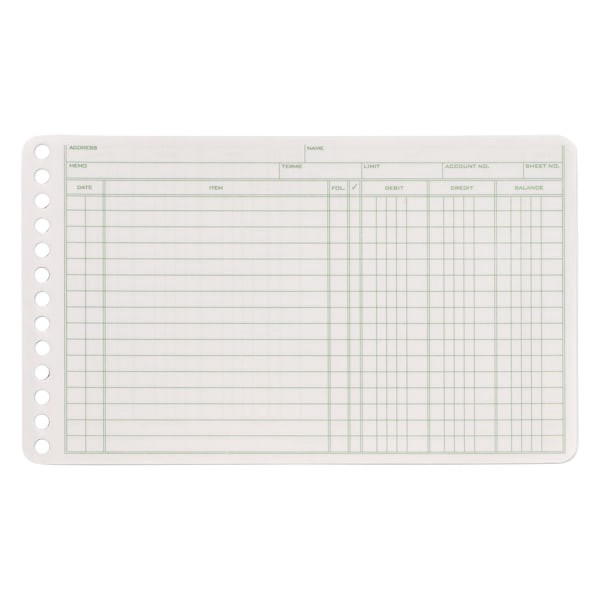 slide 2 of 2, Adams Ledger Sheets, Green/White, 5 in x 8 in