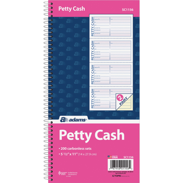 slide 5 of 9, Adams 2-Part Petty Cash Receipt Book, 1 ct