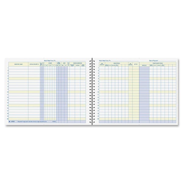 slide 2 of 3, Adams Weekly Payroll Book - Blue, 8 1/2 in x 11 in