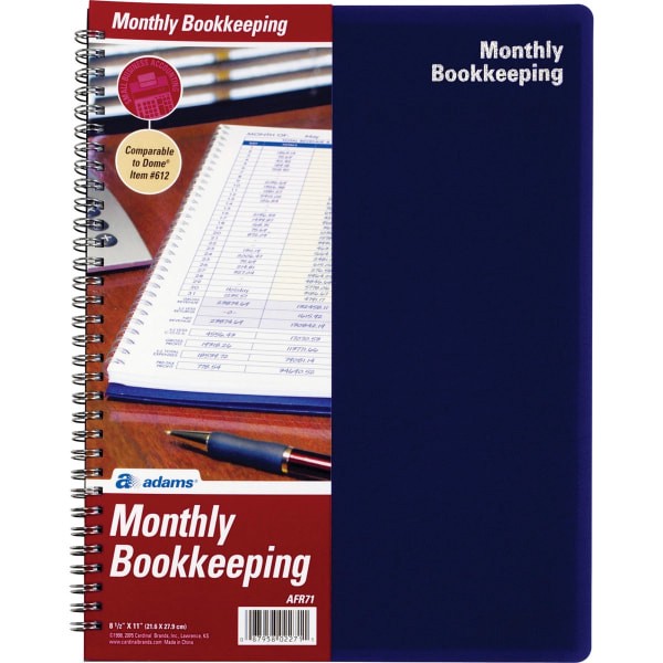 slide 3 of 4, Adams Monthly Bookkeeping Book, 8 1/2 in x 11 in