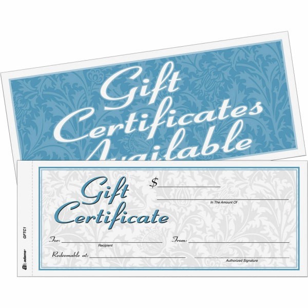 slide 3 of 4, Adams 2-Part Gift Certificates Kit, 25 ct