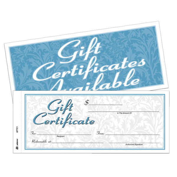 slide 1 of 4, Adams 2-Part Gift Certificates Kit, 1 ct