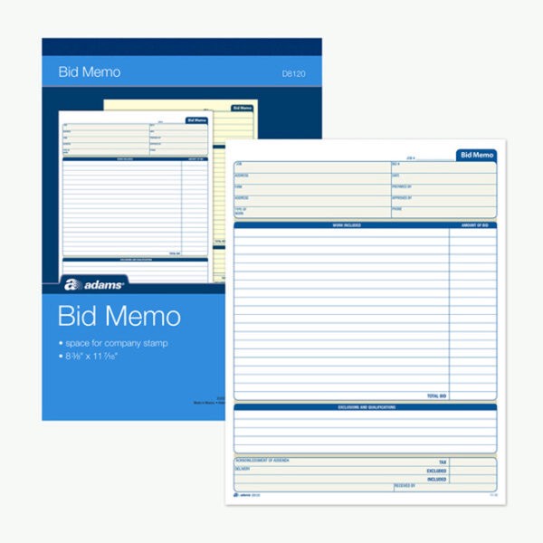 slide 3 of 3, Adams Bid Memo Books, 12 pk; 50 ct