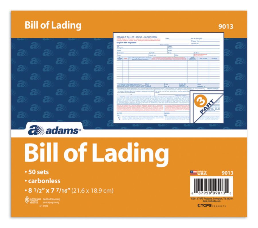 slide 2 of 2, Adams Bill of Lading Forms, 50 ct