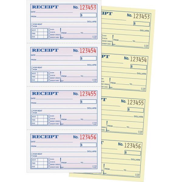 slide 6 of 9, Adams Carbonless 2-Part Spiral Money/Rent Receipt Book, 200 ct; 11 in x 5 1/4 in