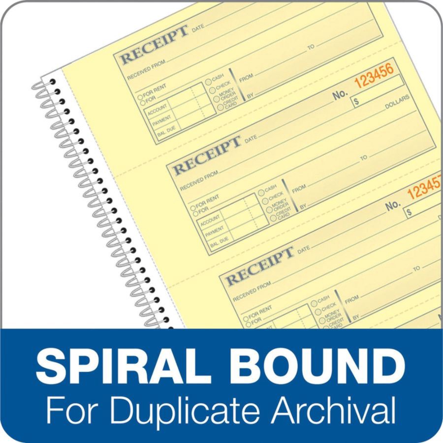 slide 8 of 8, Adams Carbonless 2-Part Spiral Money/Rent Receipt Book, 1 ct