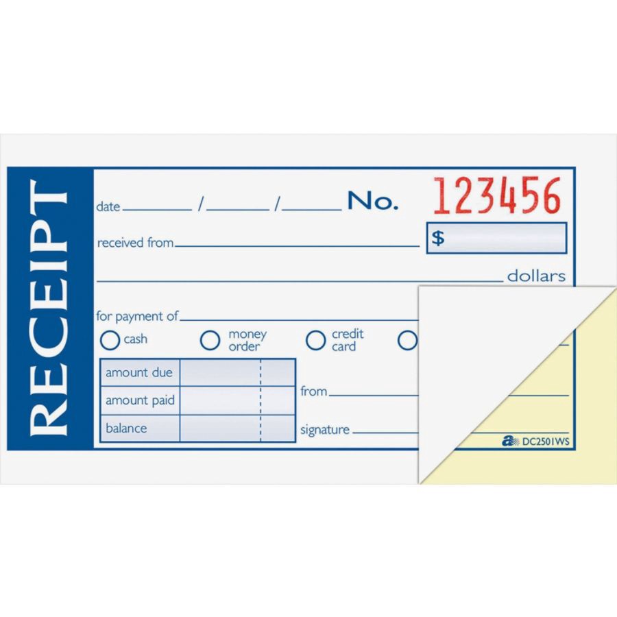 slide 2 of 6, Adams Write N' Stick Receipt Book, 2 3/4'' X 5 3/8'', 2-Part, Book Of 50 Sets, 1 ct