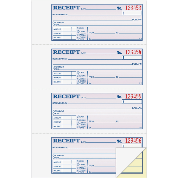 slide 4 of 5, Adams Carbonless 2-Part Money/Rent Receipt Book, 200 ct; 7 5/8 in x 11 in