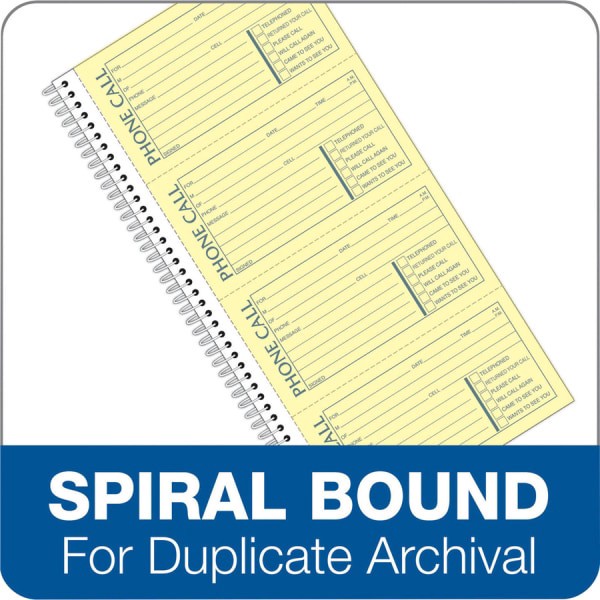 slide 4 of 7, Adams Spiral Bound Phone Message Book, 400 ct; 11 in x 5 1/2 in