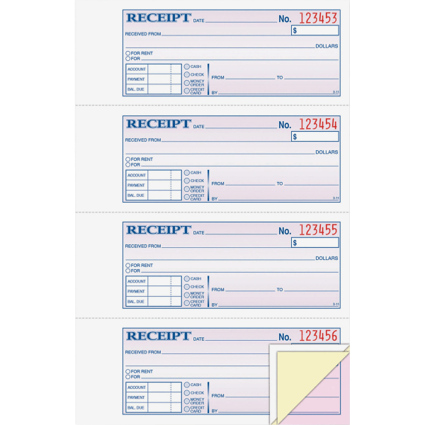 slide 5 of 9, Adams 3-Part Carbonless Money/Rent Receipt Book, 100 ct; 7 5/8 in x 11 in