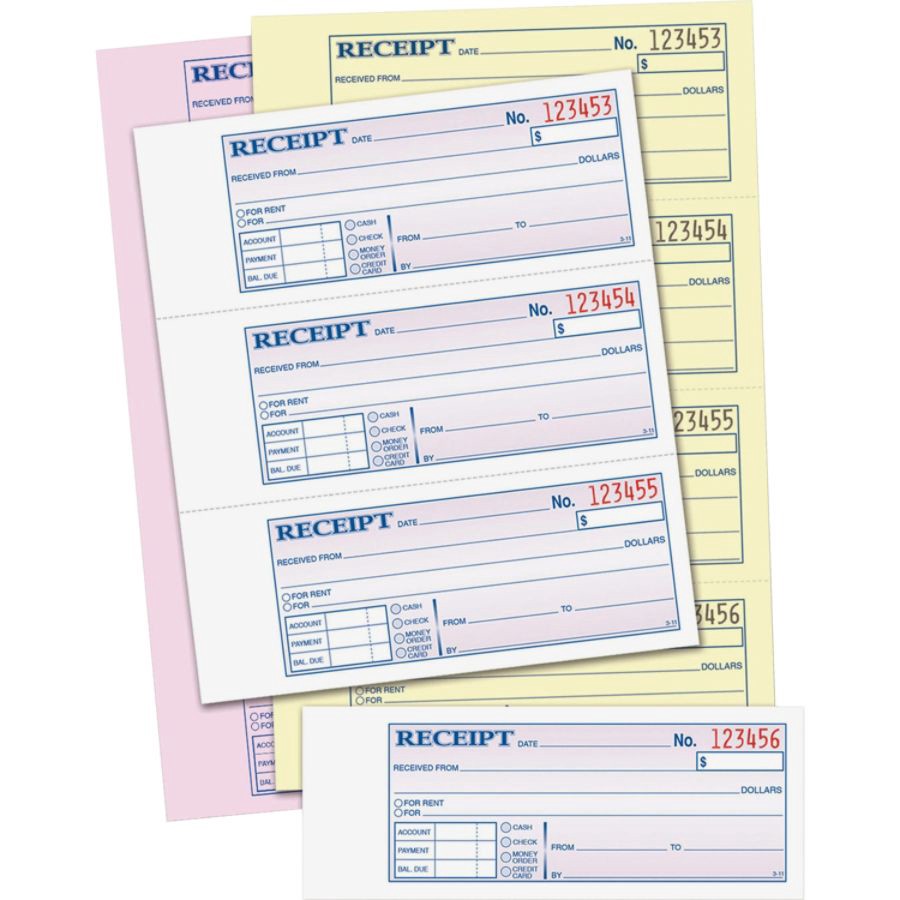 slide 9 of 9, Adams 3-Part Carbonless Money/Rent Receipt Book, 100 ct; 7 5/8 in x 11 in