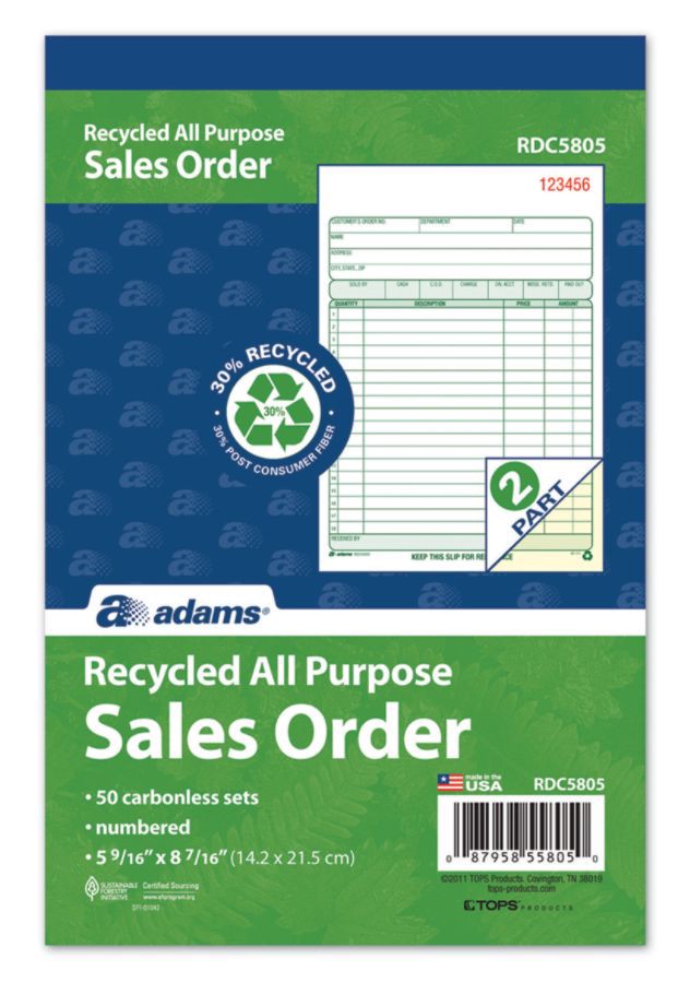 slide 2 of 2, Adams 30% Recycled Carbonless General Purpose Book, 1 ct